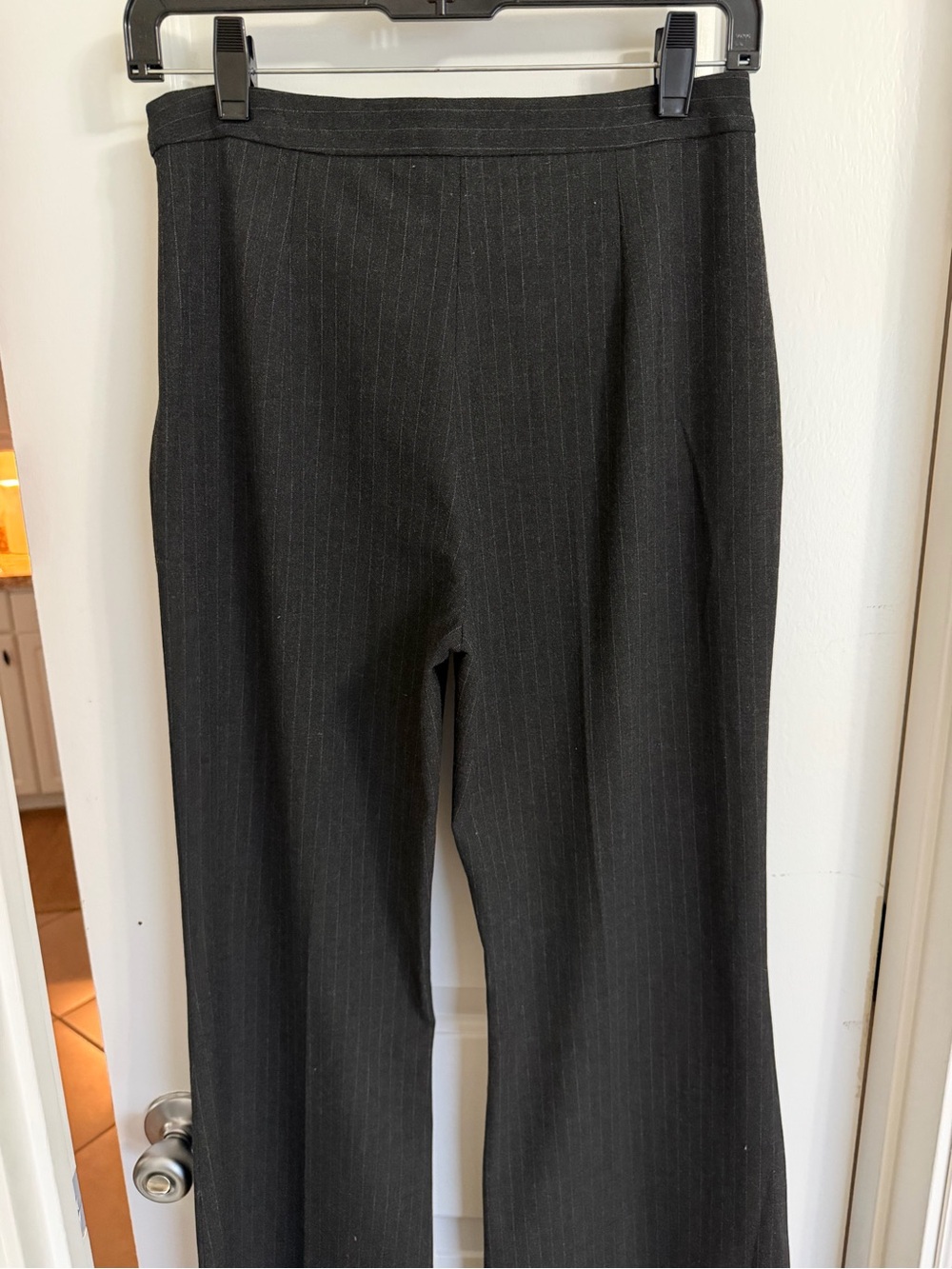 Mango Women's Black Pinstriped Trousers